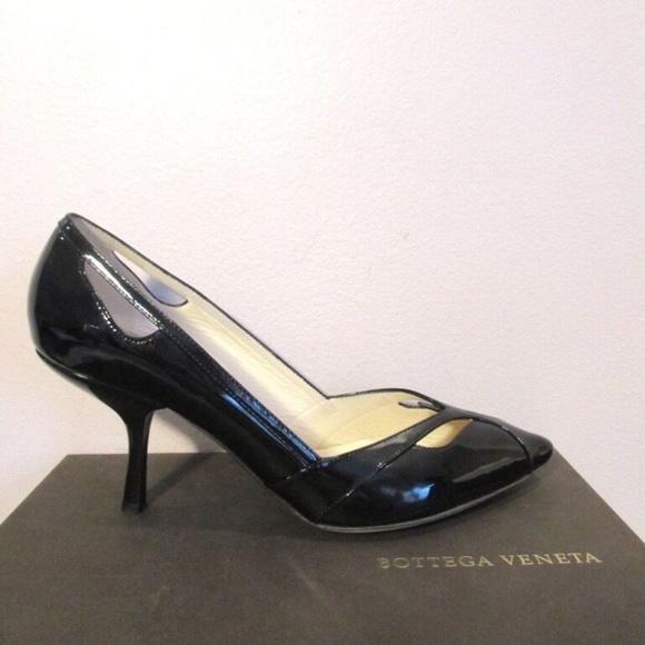 Bottega Veneta Shoes - Bottega Veneta Black Patent Cut Out Pointy Stiletto Pumps 39 9